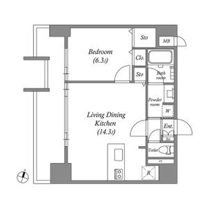 0803 1LDKの間取り図