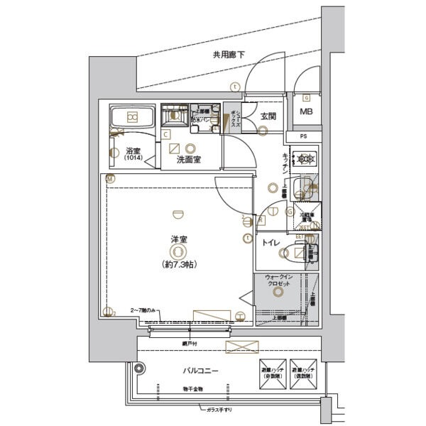 B 1Kの間取り図