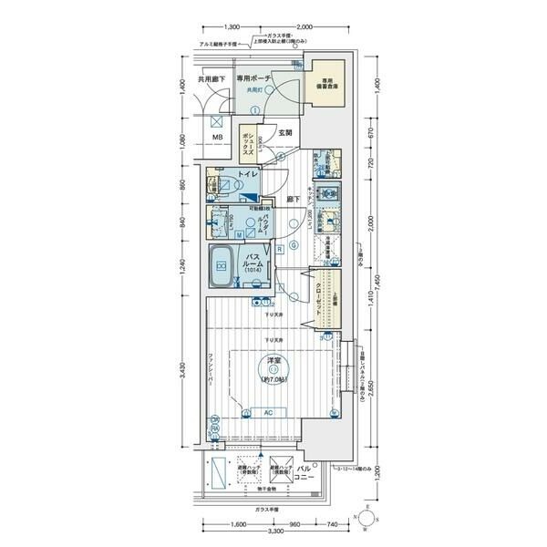 C 1Kの間取り図