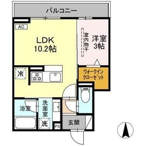 A2 1LDKの間取り図