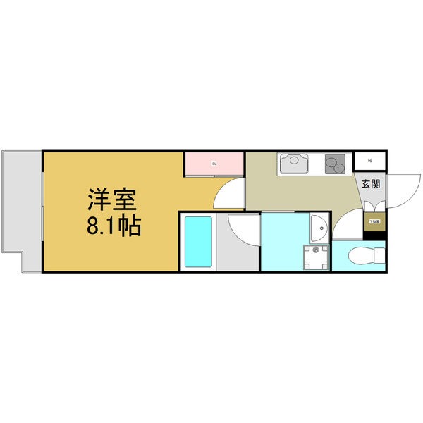 D 1Kの間取り図