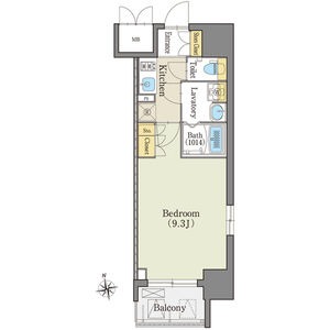 A 1Kの間取り図