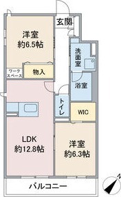 A 2LDKの間取り図