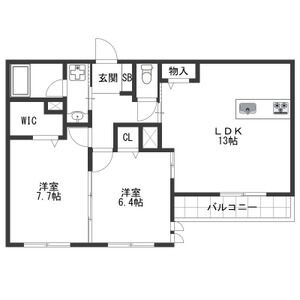 202 2LDKの間取り図