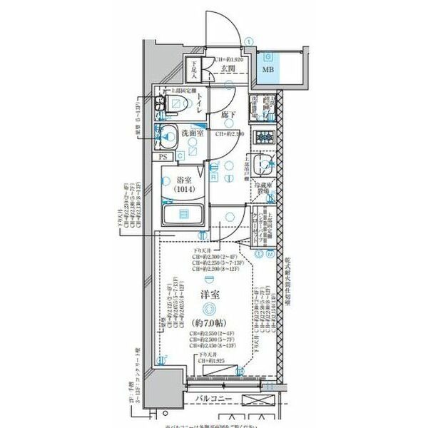 A 1Kの間取り図