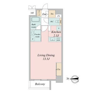 A 1Rの間取り図
