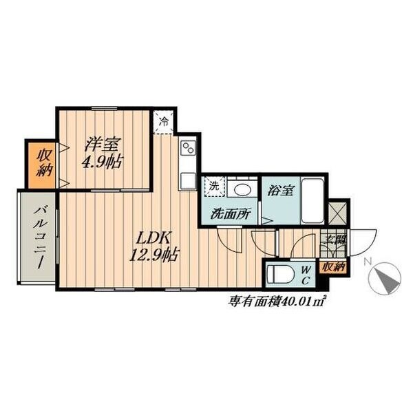 101 1LDKの間取り図