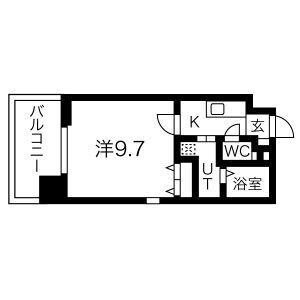E 1Kの間取り図