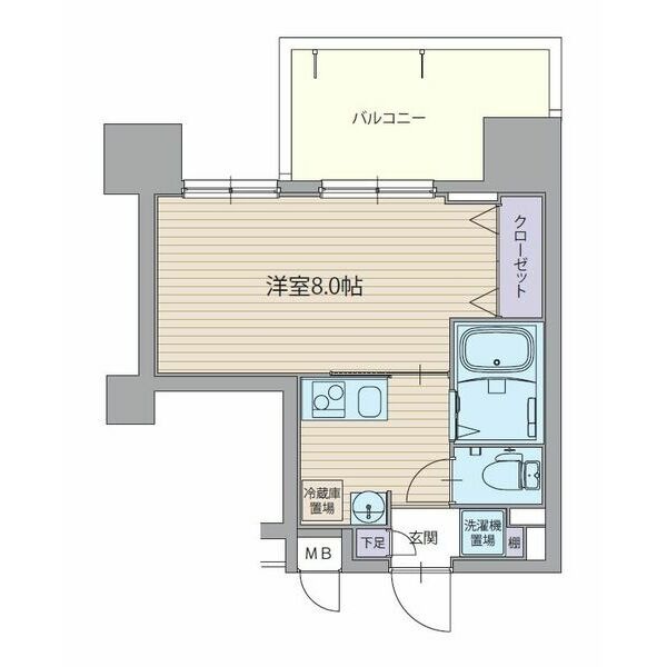 D 1Kの間取り図