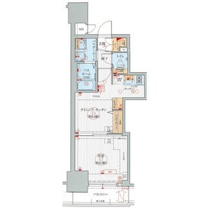 H 1DKの間取り図