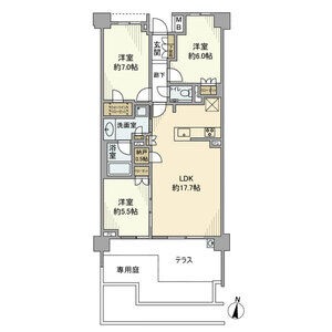 A 3LDKの間取り図
