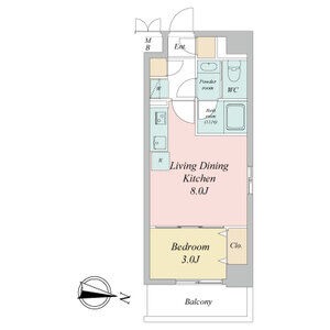 1010 1LDKの間取り図