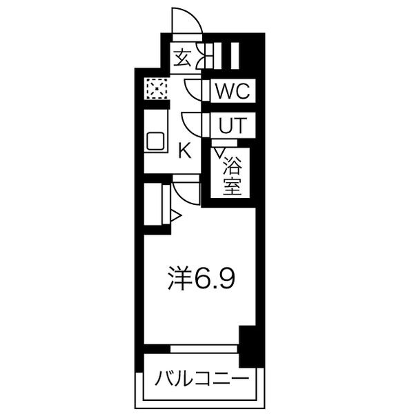 B1 1Kの間取り図