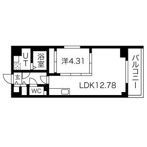 C1 1LDKの間取り図