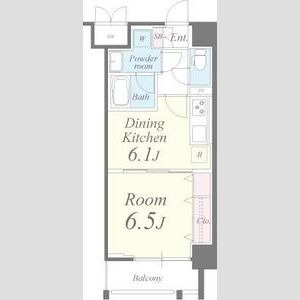 E 1DKの間取り図
