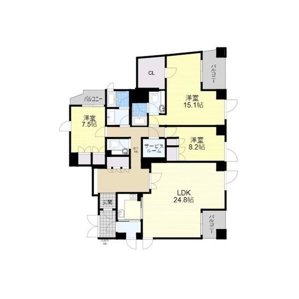 C3 2LDKの間取り図