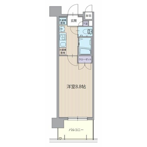 B1 1Kの間取り図