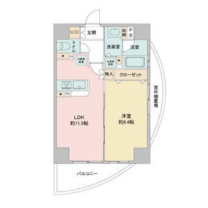A 1LDKの間取り図