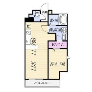 A 1LDKの間取り図