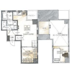 7B 1LDKの間取り図