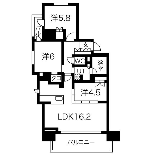 A 3LDKの間取り図