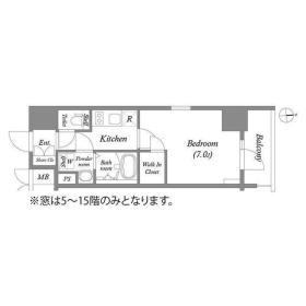 A' 1Kの間取り図