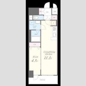 B 1LDKの間取り図