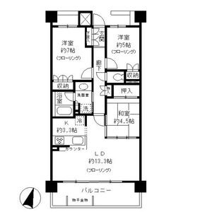 B 3LDKの間取り図