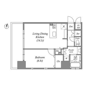 0706 1LDKの間取り図