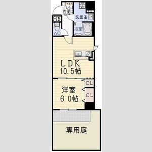 101 1LDKの間取り図