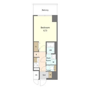 E 1Kの間取り図