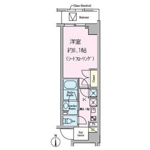 B 1Kの間取り図