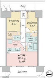 E 2LDKの間取り図
