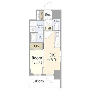 C2 1DKの間取り図