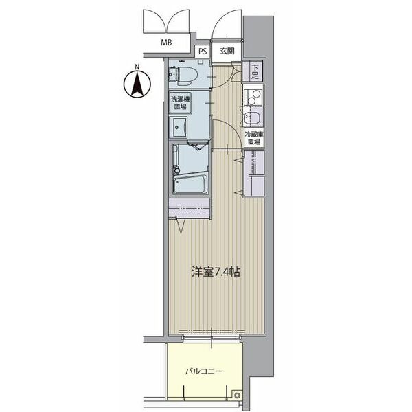 A 1Kの間取り図
