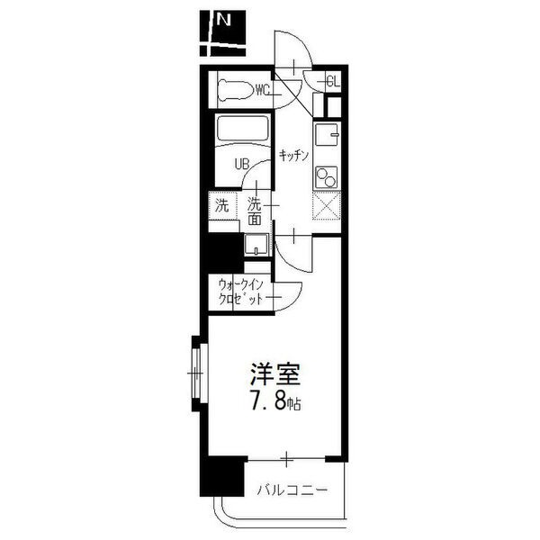 A 1Kの間取り図