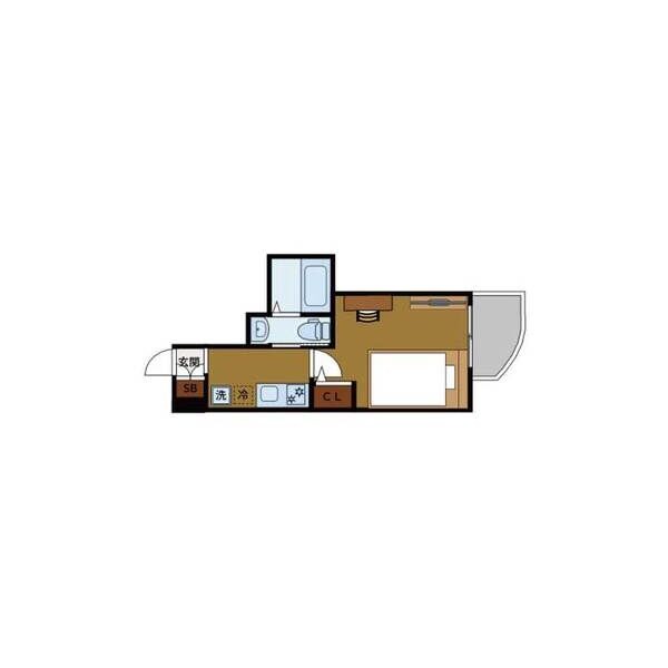 B' 1Kの間取り図