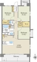 A' 3LDKの間取り図