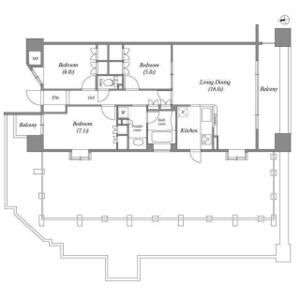 A2 3LDKの間取り図