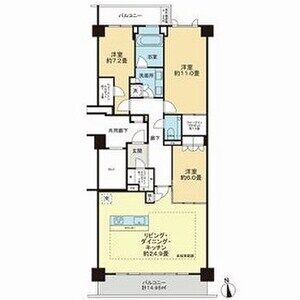 F 3LDKの間取り図