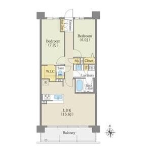 E 2LDKの間取り図
