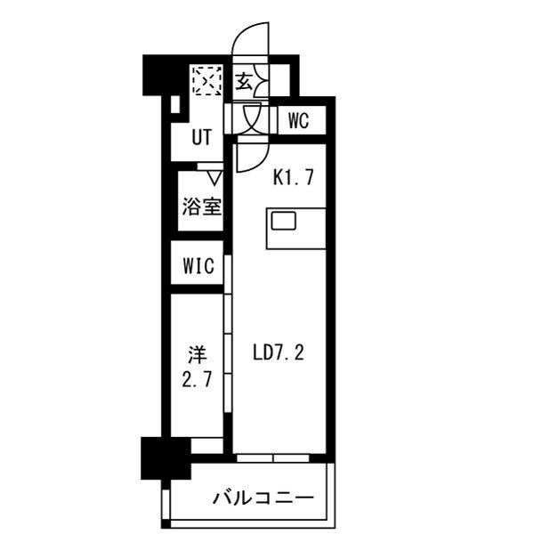 C2 1LDKの間取り図