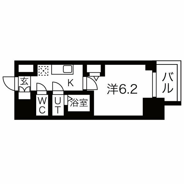 A 1Kの間取り図