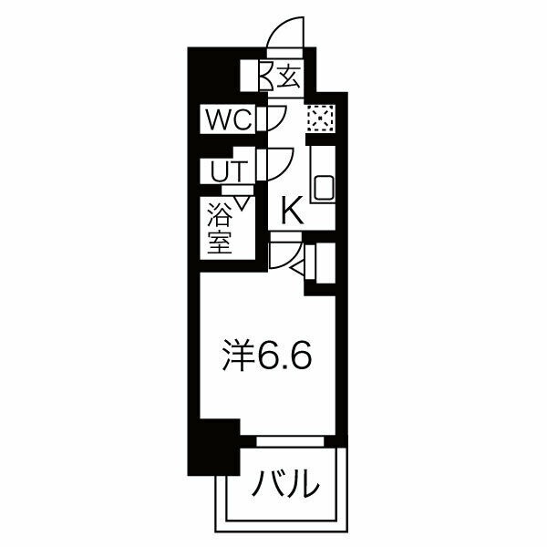 A2 1Kの間取り図