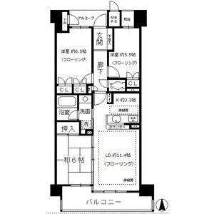 D 3LDKの間取り図