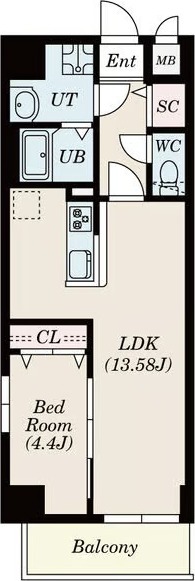 1LDKの間取り図
