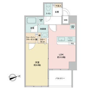 A 1LDKの間取り図