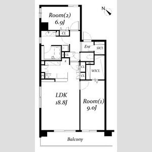 G 2LDKの間取り図