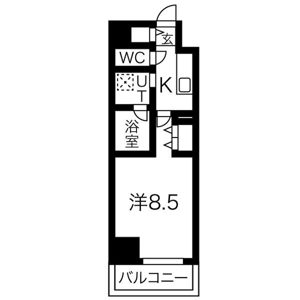 G 1Kの間取り図