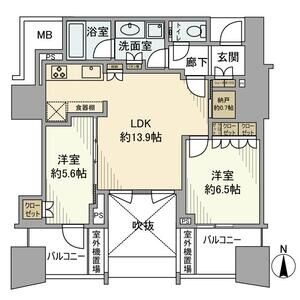 D 2LDKの間取り図